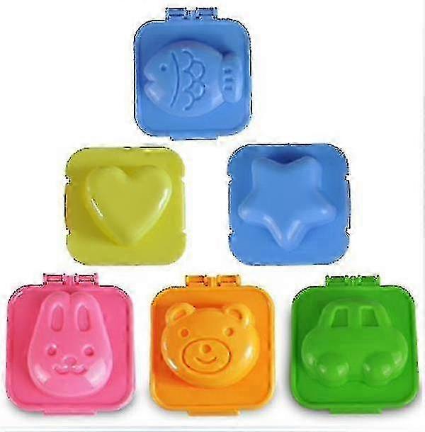 Boiled Egg Mold 3d Cartoon Egg Shaper Bento Maker Diy Tools Accessories (6pcs, Multicolor) - JA