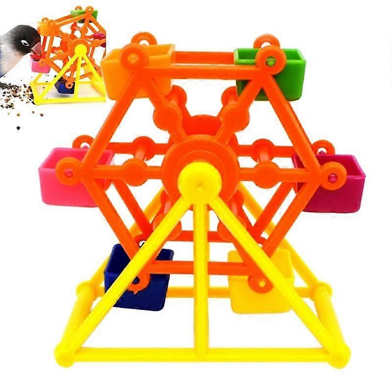 Windmill Bird Feeder Bird Foraging Toys For Conures Small Parrots Bird Worm Feeder Toy Parrot Rotate Colorful Bird Feeder Toy
