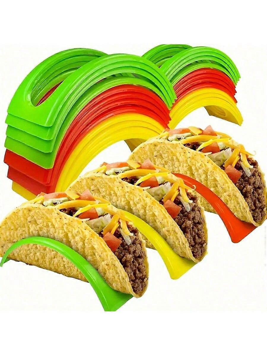 12pcs Colorful Taco Holders - Made Of Durable PP Material, Suitable For Both Soft And Hard Taco Shells, Ideal For Restaurants And Home Use