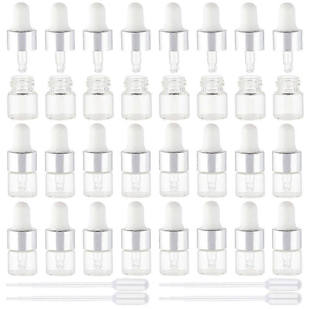 1ml Glass Dropper Bottles with Dropper For Traveling Essential Oils Perfume Cosmetic Liquid with Disposable Plastic Transfer Pipettes Clear Bottle: 1.