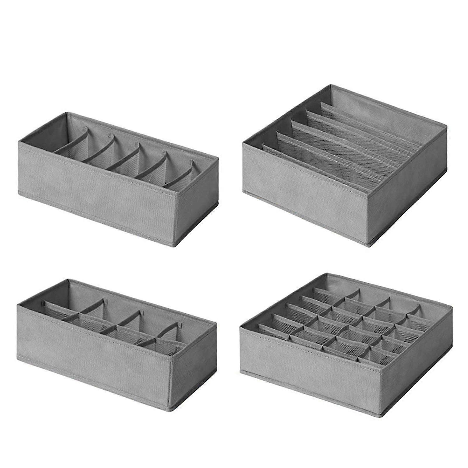 1/4Pcs Drawer Organizers Foldable Sock Holders Large Capacity Multiple Compartments Closet Organizers Sock Bra Box
