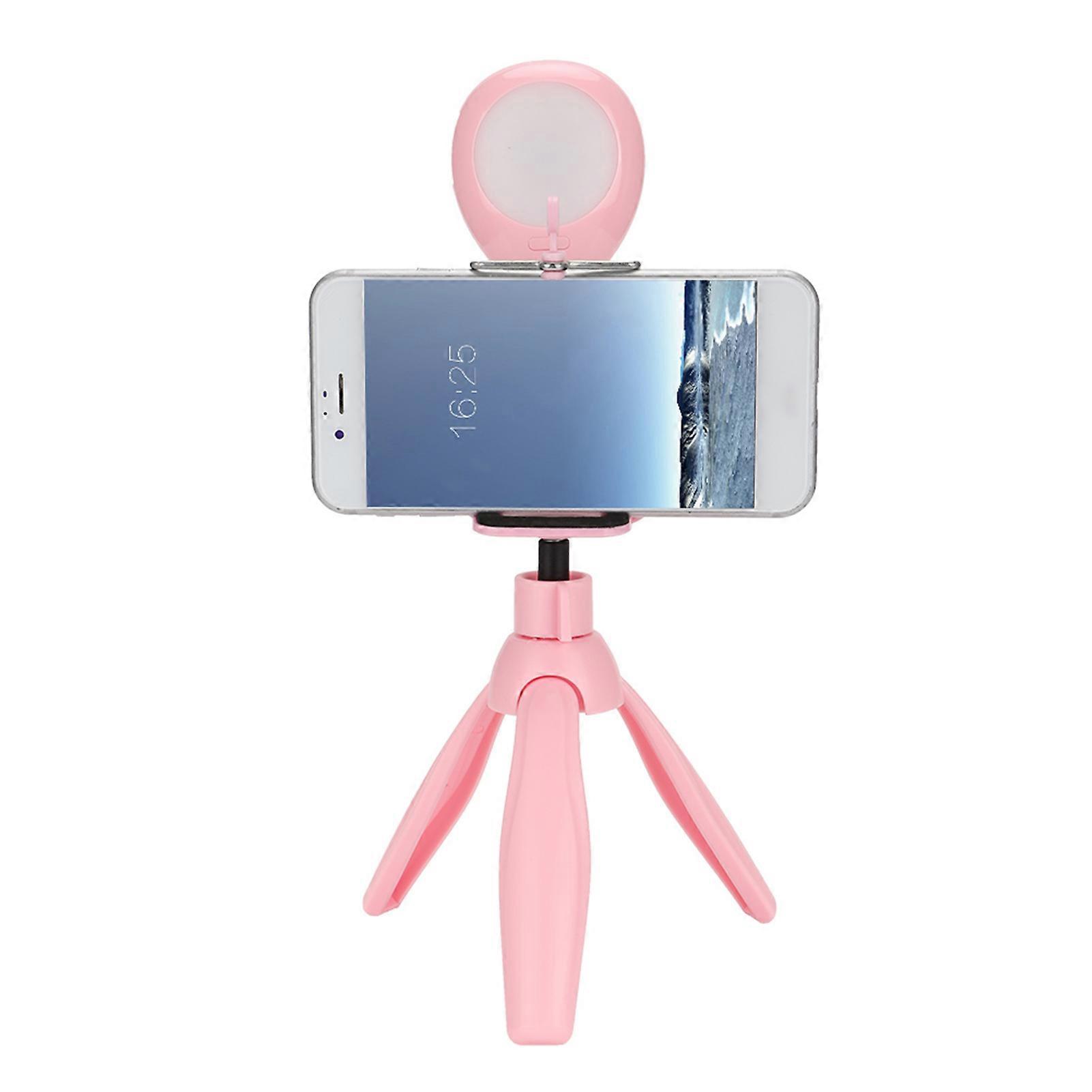 Faltbare Live Streaming Fülllicht Lampe mit Stativ Pink 14,4cm