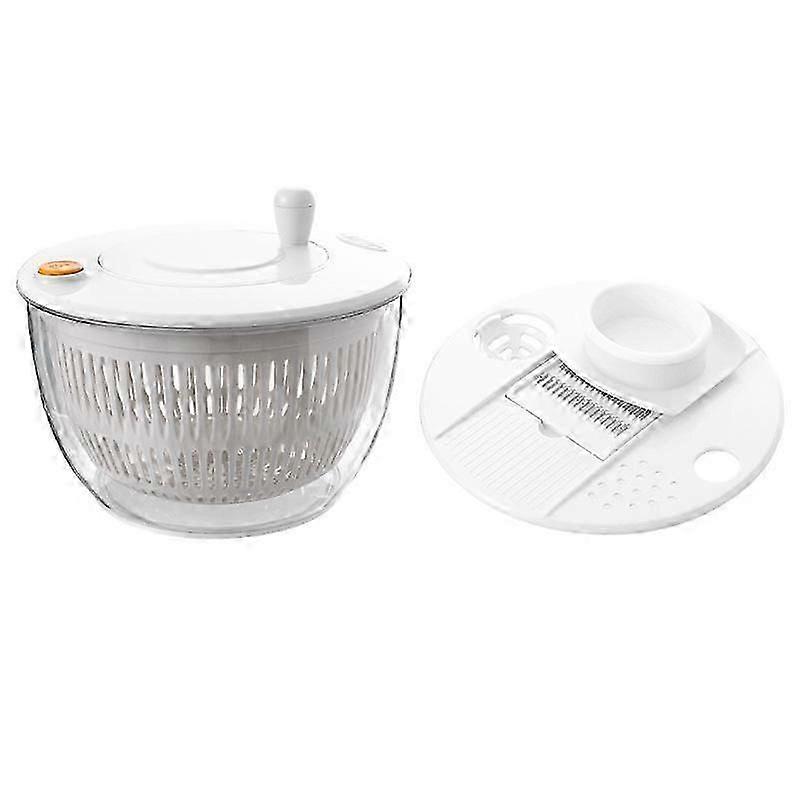 Salad Spinner Dryer 5 In 1 Vegetable Spin Chopper Fruit Drain Basket Hand Crank Vegetable Dryer Centrifuge Food Dehydrator Fruits Basket Kitchen Acces