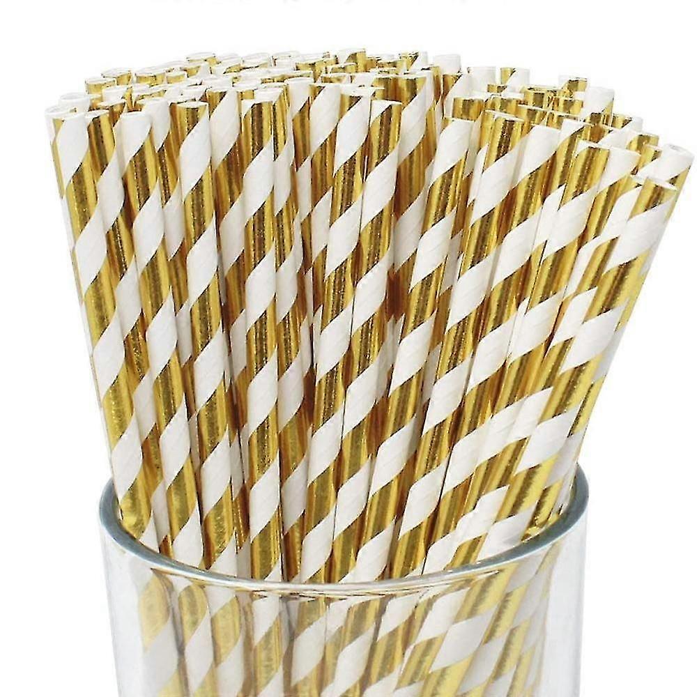 Premium Disposable Drinking Striped Paper Straws Drinking Striped Paper Straws100pcs
