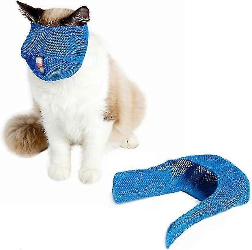 Cat Muzzle Breathable Kitten Mesh Muzzles Breathable Mesh Muzzles for Preventing Cats from Biting Scratching