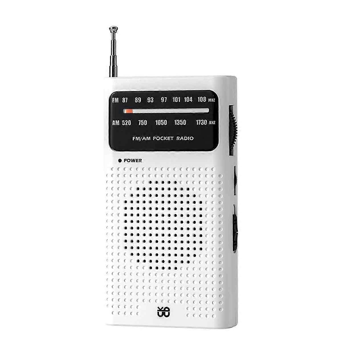 Portable Radio Transistor Radio Station Pocket Radio Small FM AM Radio, and Speaker（black）