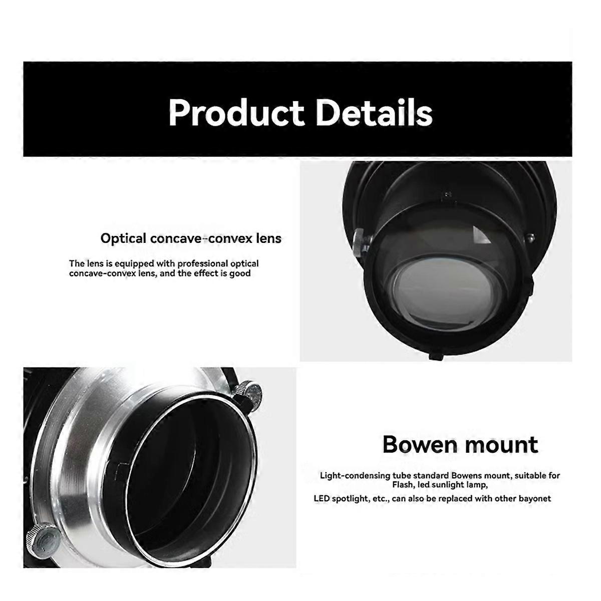 Focalize Conical Snoots Universal Condenser Bowens Mount with Graphics Art Effects Shaped Fliters for Photography Photo