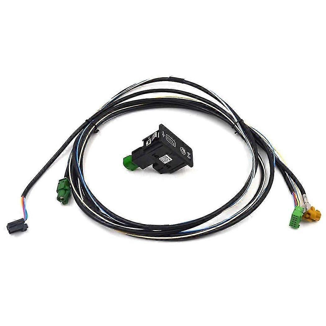 Car Carplay Aux Usb Socket+harness Auto Usb Adapter For Golf 7 Mk7 3gd035222e 5g0 035 222 F