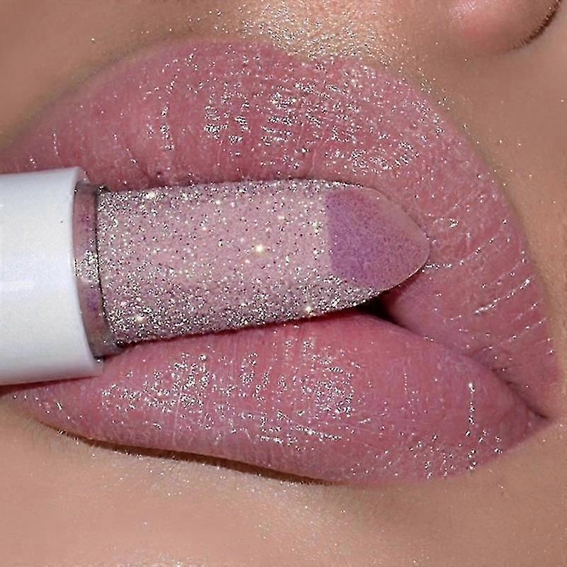 Glitter Matte Lipstick Waterproof Long Lasting Temperature Change Diamonds Lipstick Non Stick Red Pink Lip Tint Makeup Cosmetic