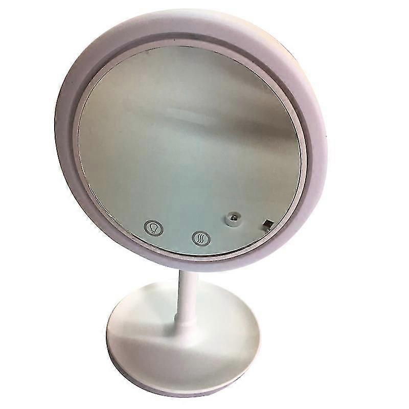 3-in-1 LED Fan Makeup Mirror with Detachable Holder Lightweight Portable Desktop Cosmetic Mirror New