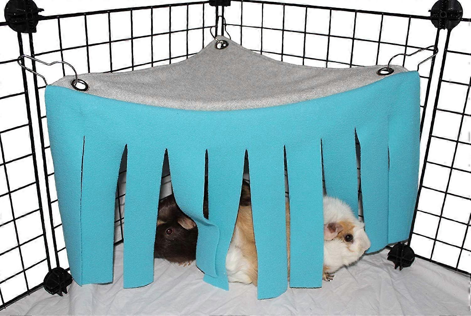 Pet Cage Accessories, Handmade Fleece Forest Hideaway With Metal Hooks For Triangle Platform Guinea Pig Hideout, Breathable Material Soft Hammock