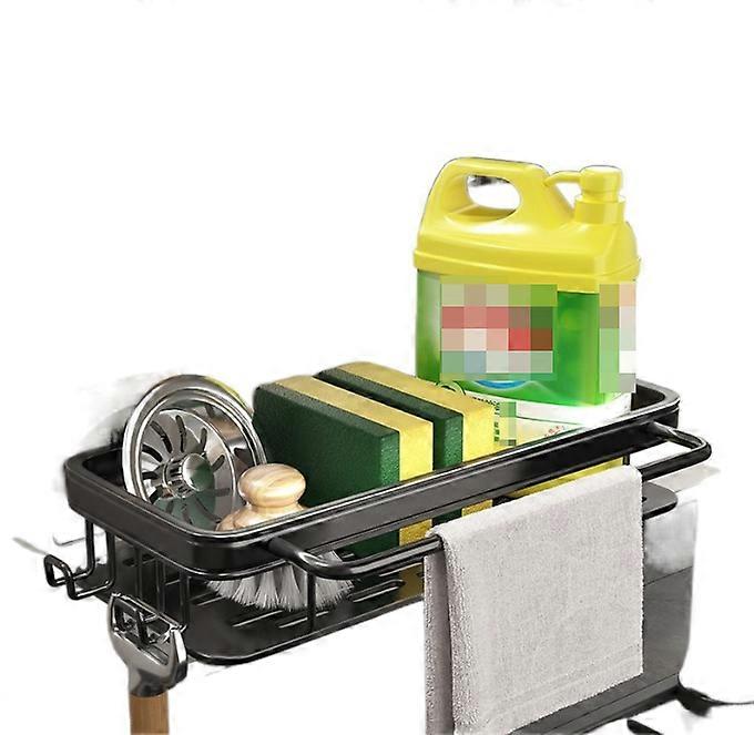 Kitchen wall-mounted storage drain rack-black