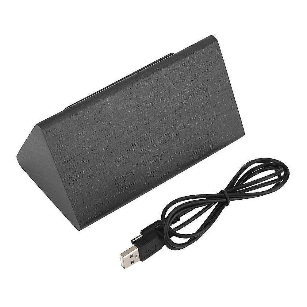 Wooden Alarm Clock LED Digital Time Temperature Humidity Display Voice Control