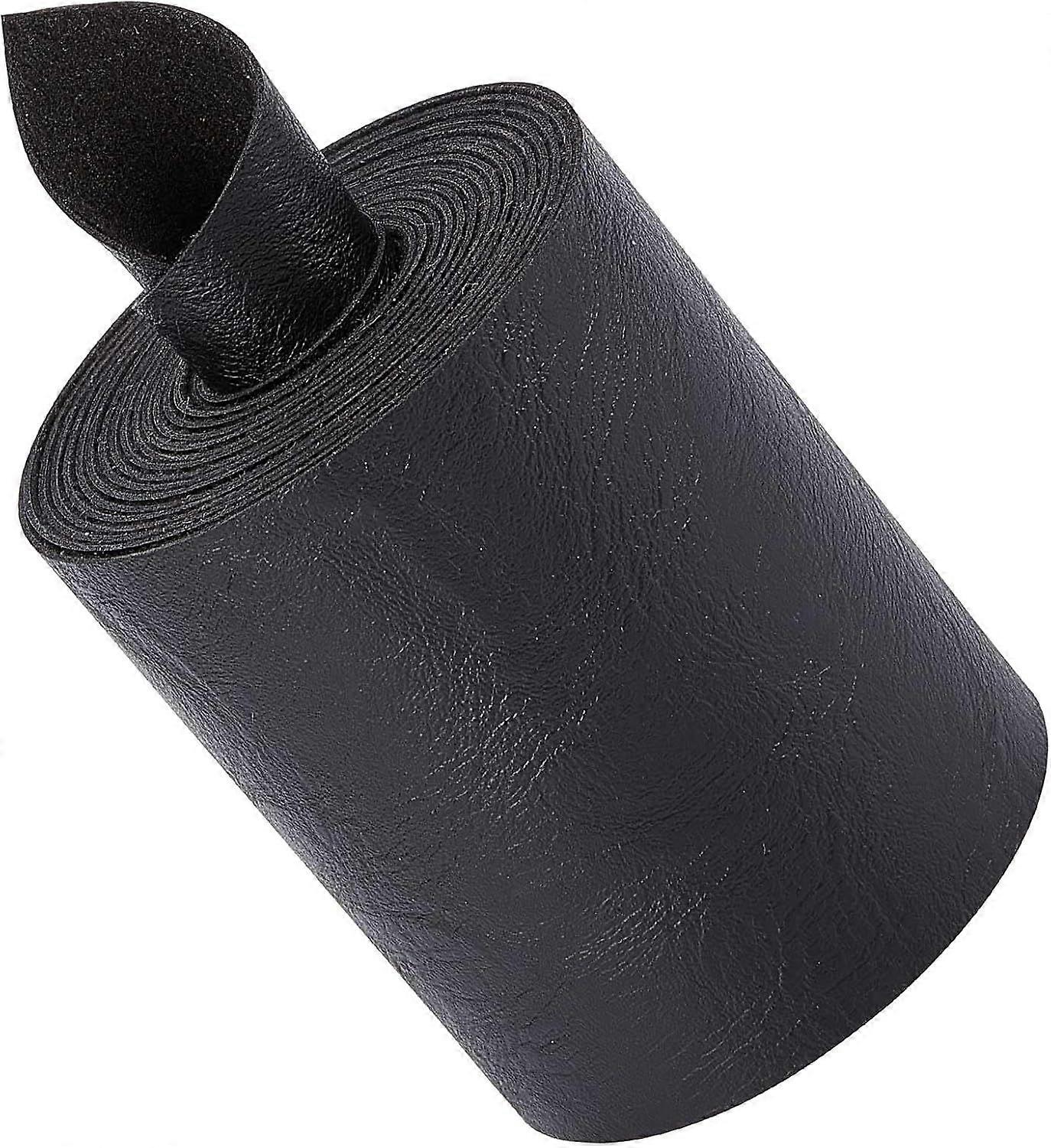 70mm Wide Matte Black Buffalo Leather Strap 2m Single Sided Leather Cord Roll Synthetic Leather Cord for DIY Craft Projects Wrapping