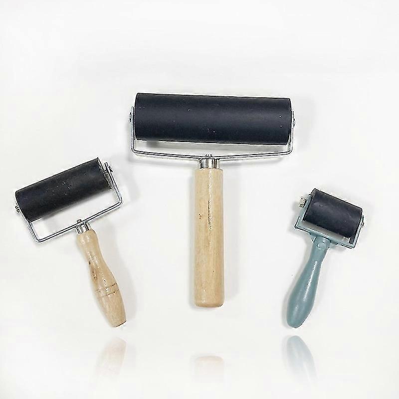 3 Pcs Rubber Roller Printing Craft Brayer Rubber Roller compatible Art Ink Roller compatible Printmaking