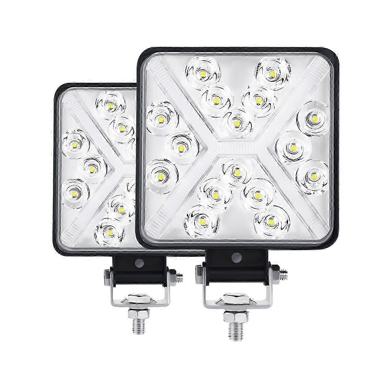 Pair 4 Tractor LED Work Light 300W 12000LM 6000K 4x4 LED Headlight IP67 Motorcycle LED Additional L