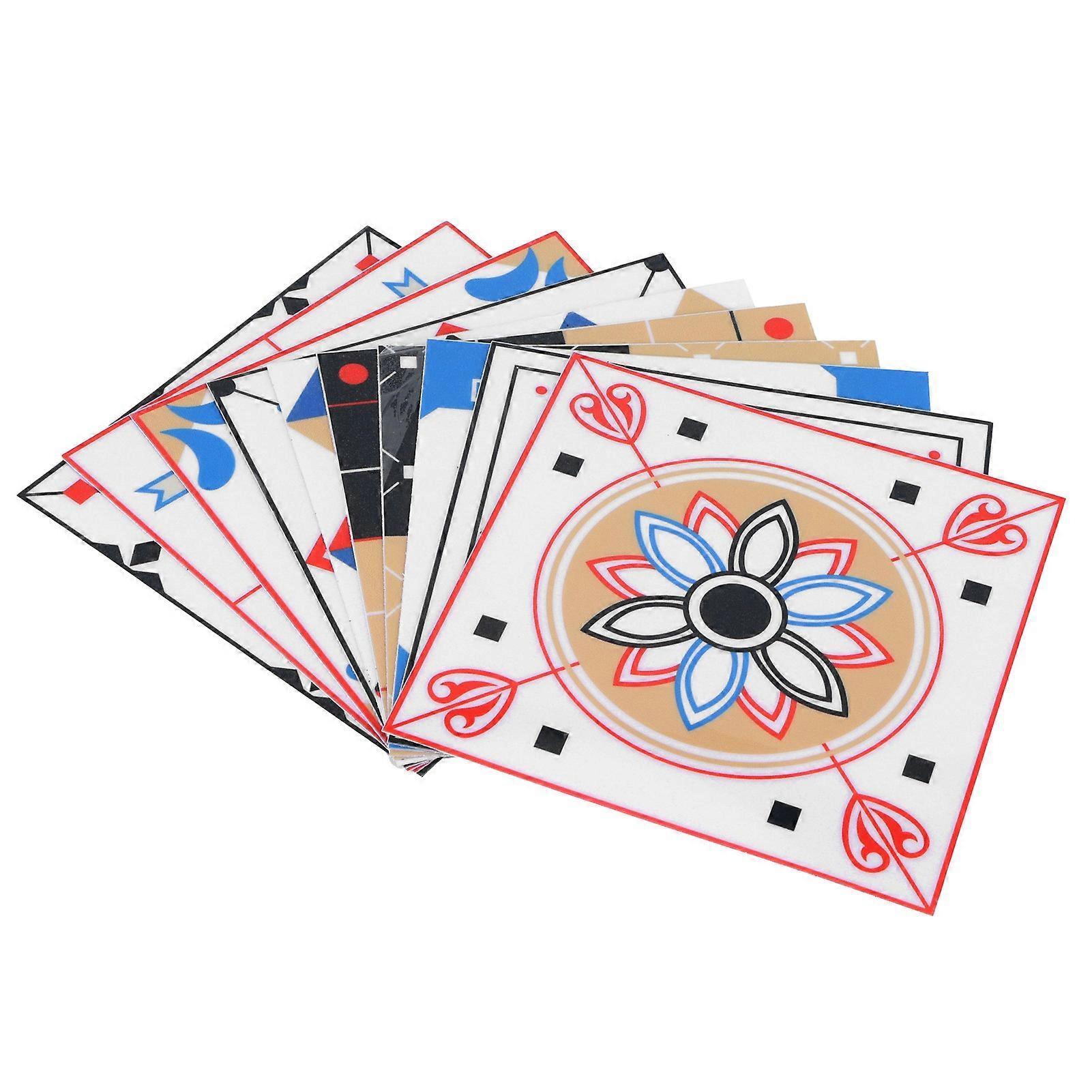 10Pcs Self-Adhesive Ceramic Tile Decals for Home Kitchen Wall Decoration, Innovative Waterproof Design, Easy Application