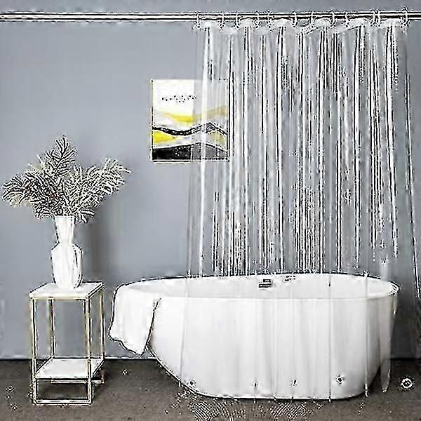 Cortina de chuveiro transparente extra longa 180x200cm, transparente