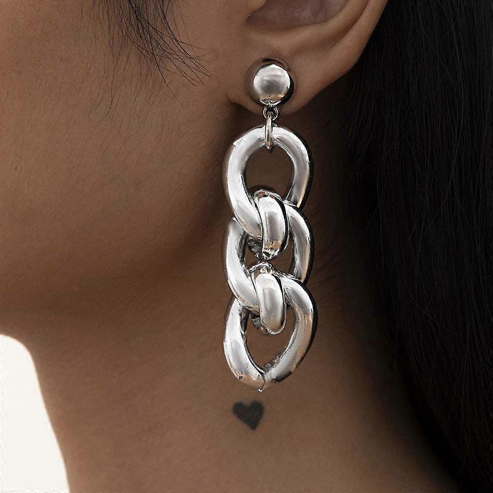 كوبي لينك سلسلة قطرة تتدلى الأقراط ربط ترصيع أقراط الأزياء والمجوهرات للنساء الفتيات (الذهب أ)