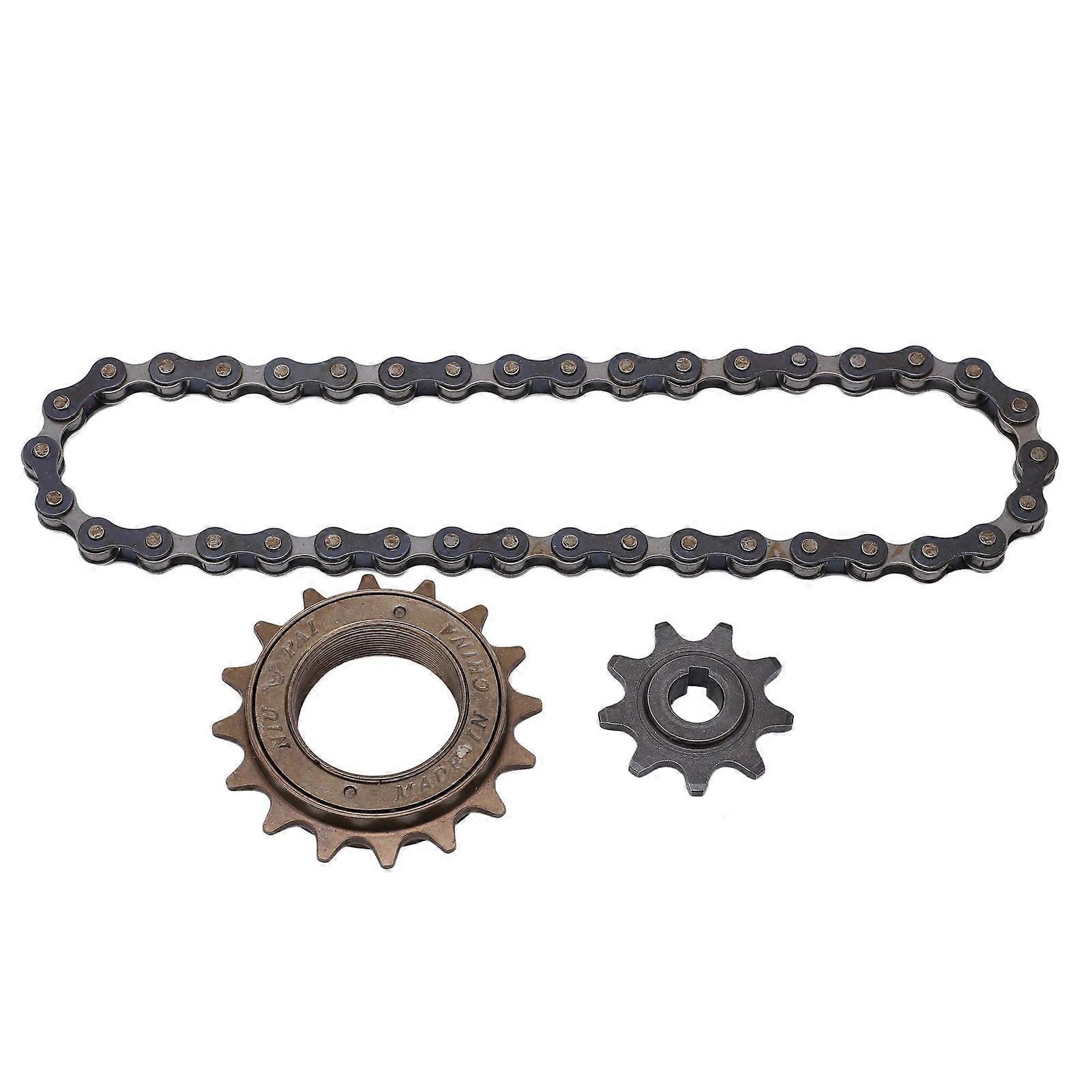 Bike Freewheel Kit 16 Tooth Freewheel 9 Tooth Sprocke 38 Section Chain Mountain Bike Chainring Freewheel Kit