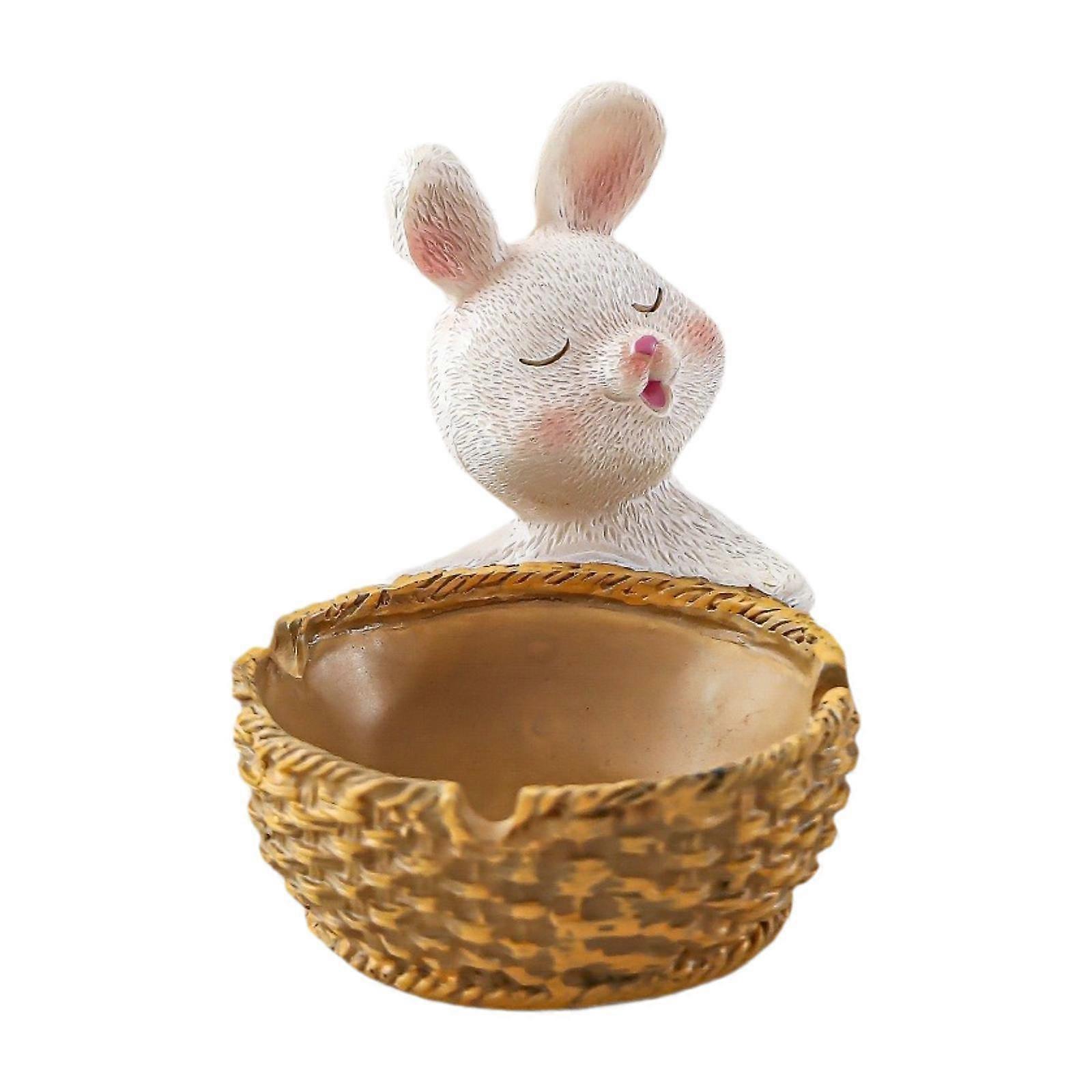 Tea Light Holder Cute Resin Rabbit Figurine for Desktop Dinner Table Wedding