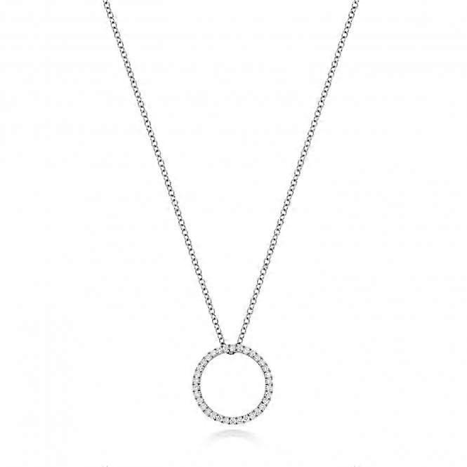 Diamond Jewellery 18ct White Gold 0.25ct Diamond Circle Necklace NDQ120W
