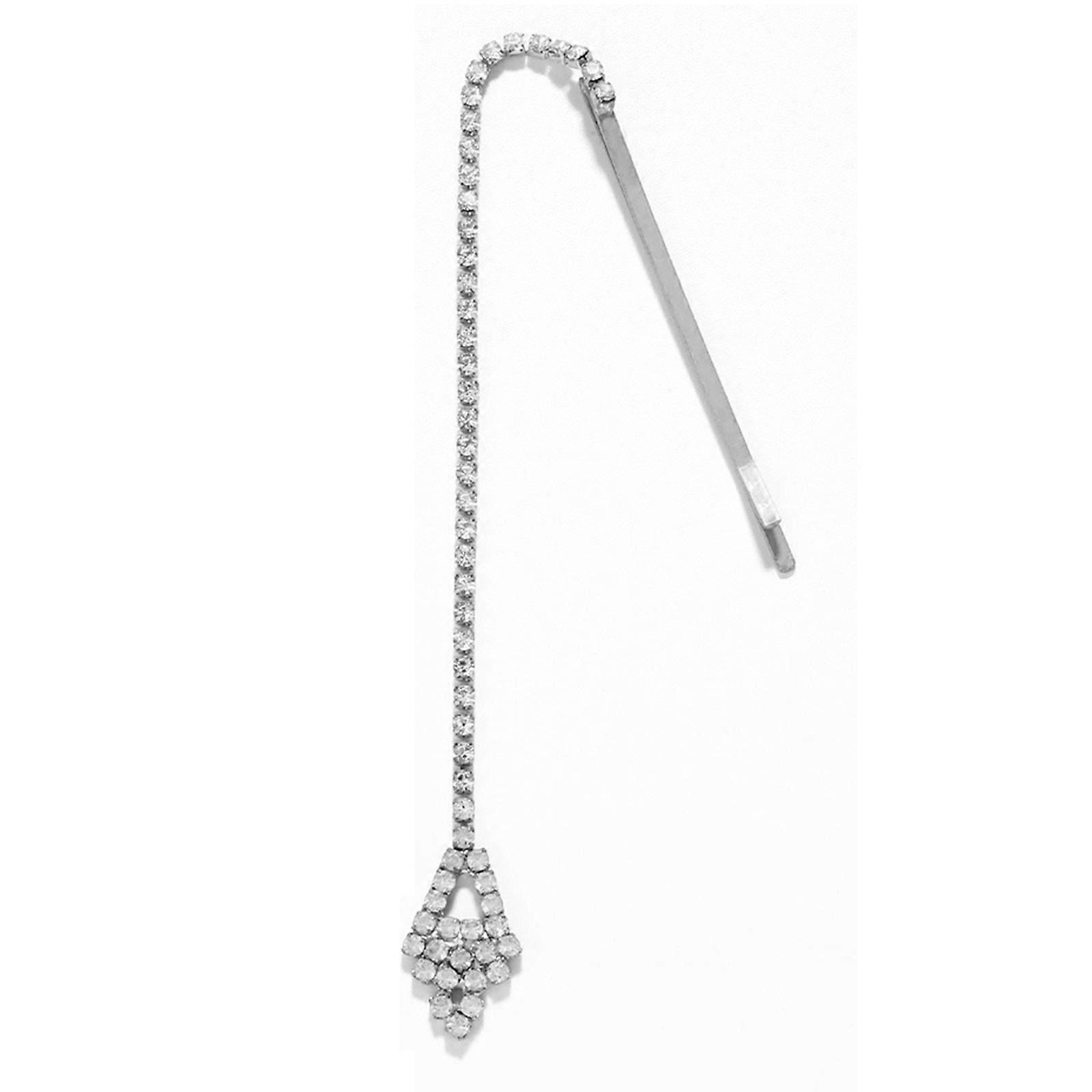 Exotic Styles Forehead Pendant Chain Luxurious Designs Rhinestones Hair Pin for Various Occasion and Formal Event  Silver