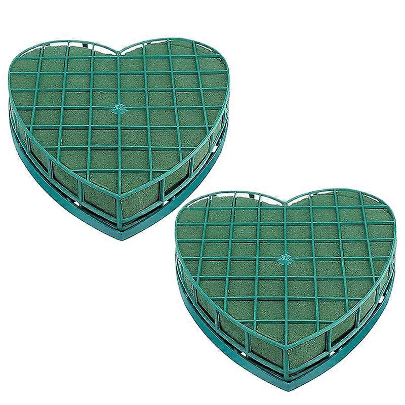 2Pcs Floral Foam Heart-Shaped Flower Holder με Floral Foam για το Γάμο Centerpiece Party Car Table
