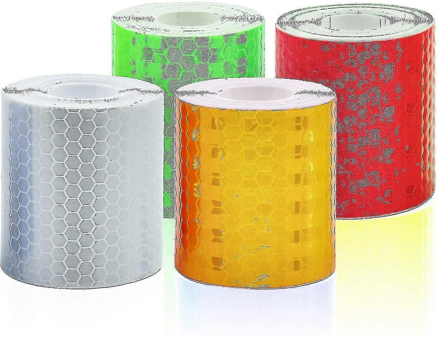 5cm X X 4 Rolls Self Adhesive Reflective Tape, 4 Colors Warning Tapes Reflector