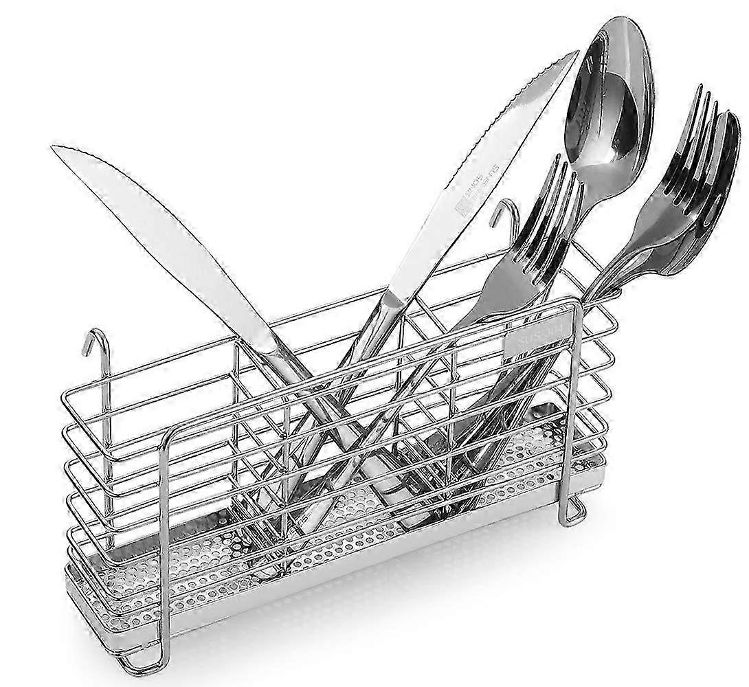 Stainless Steel Utensil Rack - 3-Compartment Rustproof Organizer