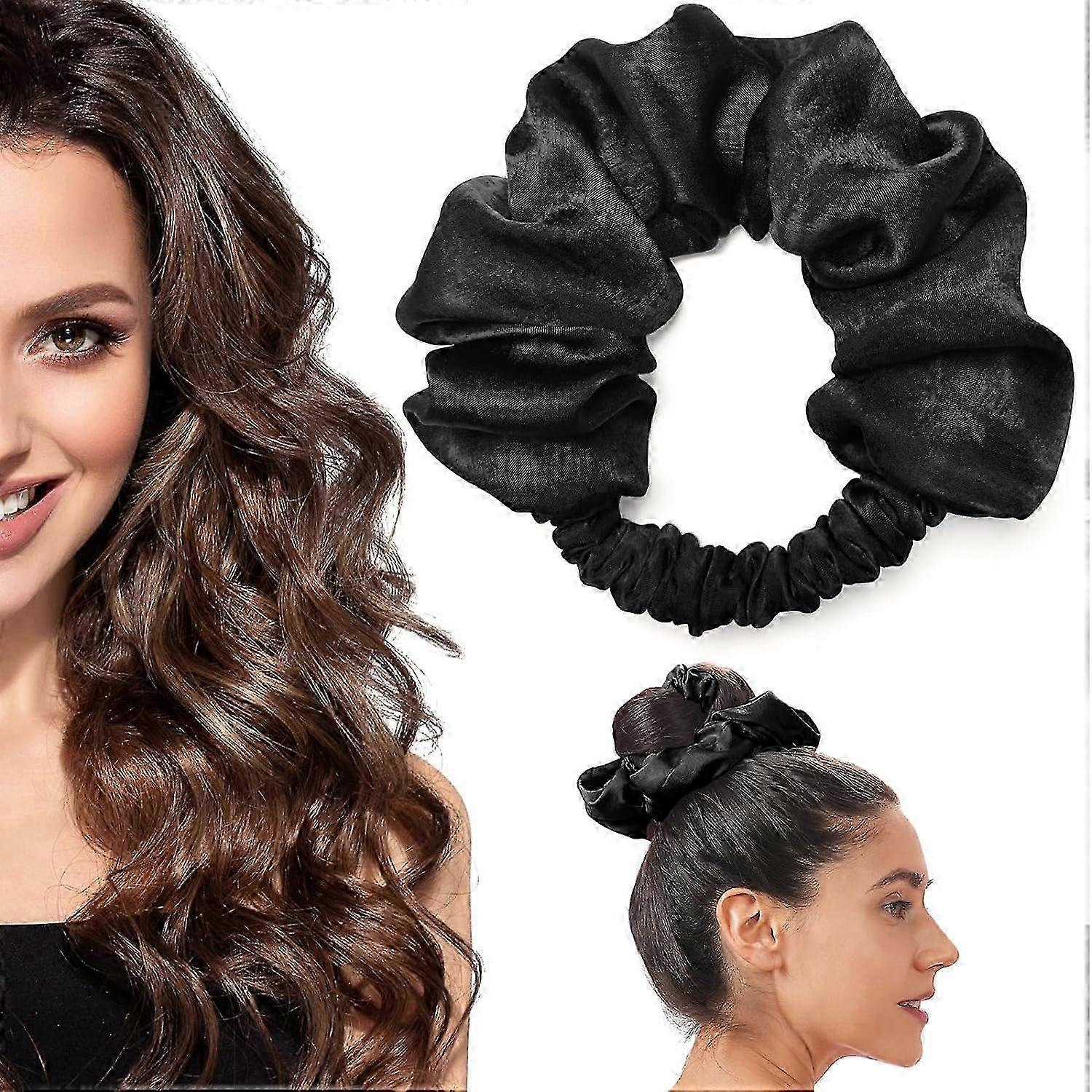 Sleep-In Hair Curler with No Heat för långt hår - Soft Sleep Tie Scrunchie och Lazy Hair Rollers