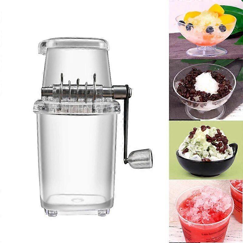 AD-Portable Manual Ice Crusher Shape Hand Crank Manual Ice Crusher Shaved Ice Machine Kitchen Bar Ice Blenders Fun Drinks