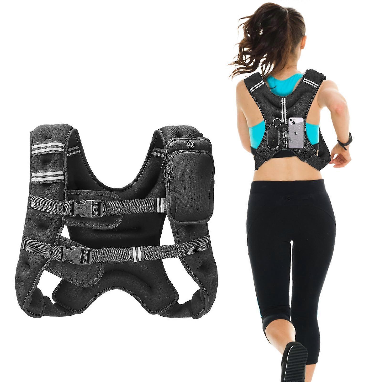 Weighted Vest, 12/16/20/30 lbs Weight Vest with Reflective Stripe, Adjustable Buckle
