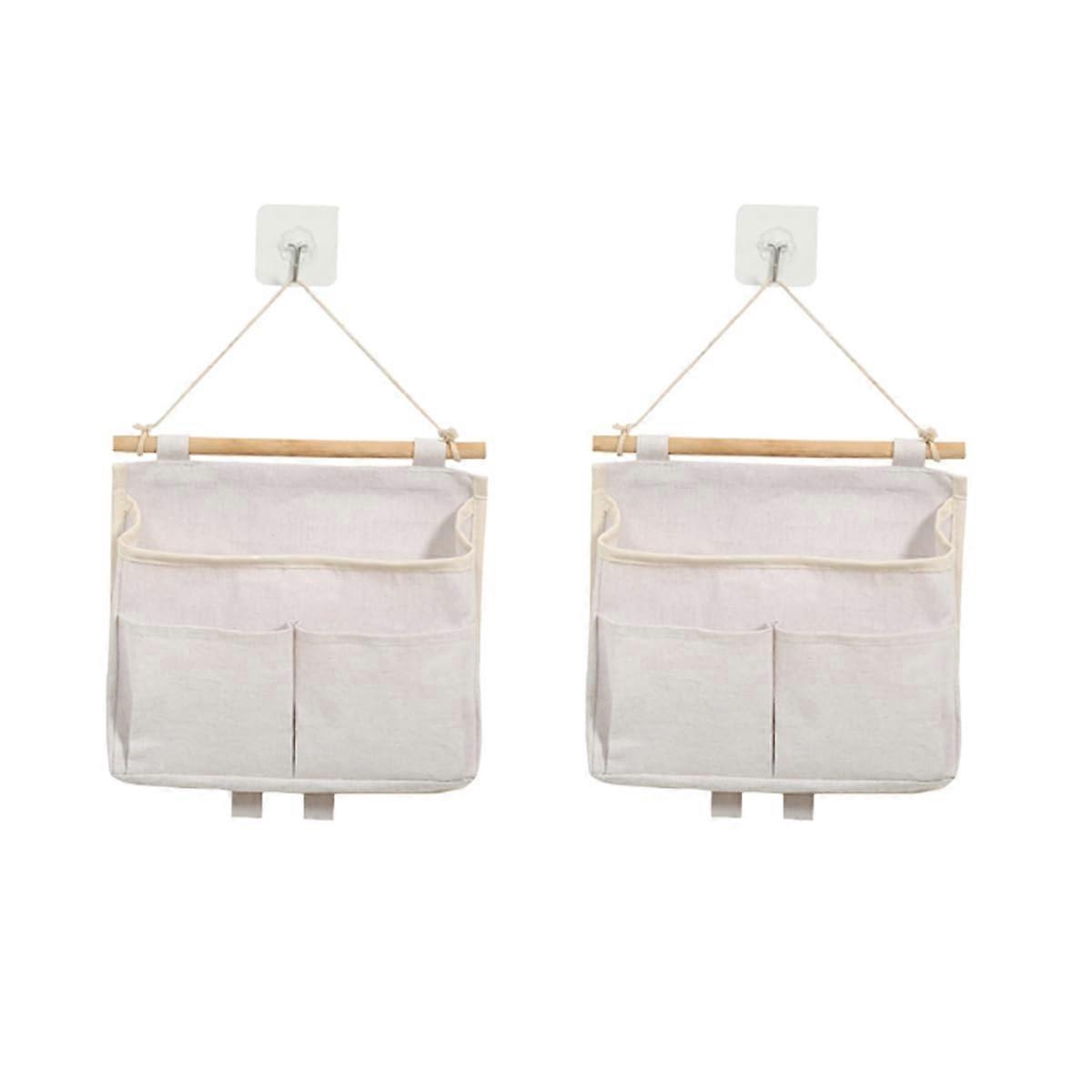 Basucan Caddy 2-Pack Bed Organizer Storage Bags For Door Hanging With Pockets And Hooks