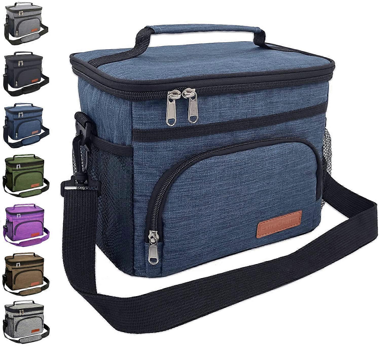 Insulated Lunch Bag for Women and Men - Reusable Waterproof Lunch Box for Office and Picnic - Adjustable Shoulder Strap