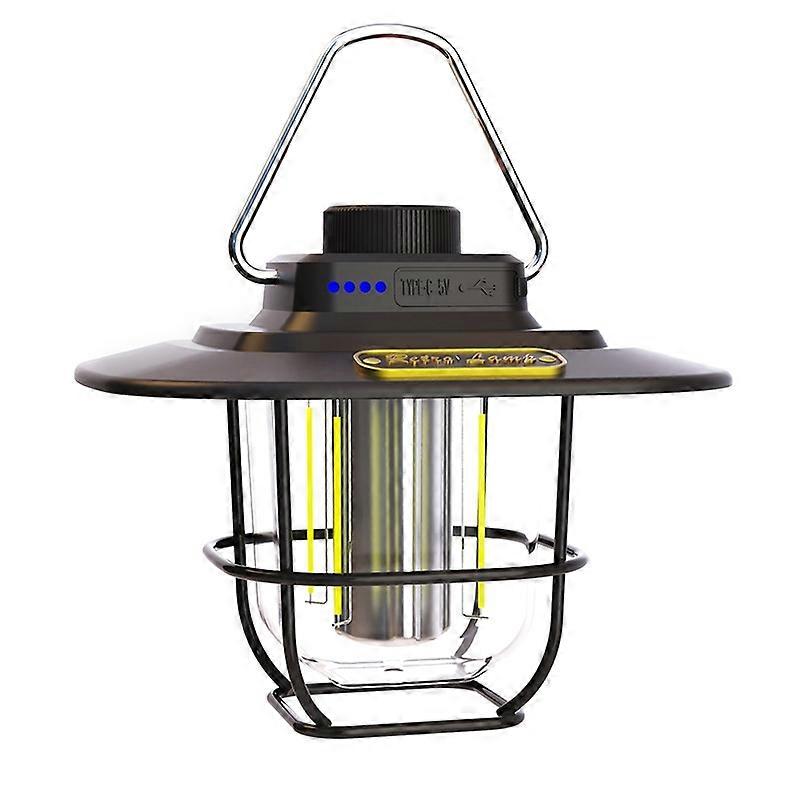LY02 LED Retro Lantern Hand Tent Lamp USB Charging Camping Light