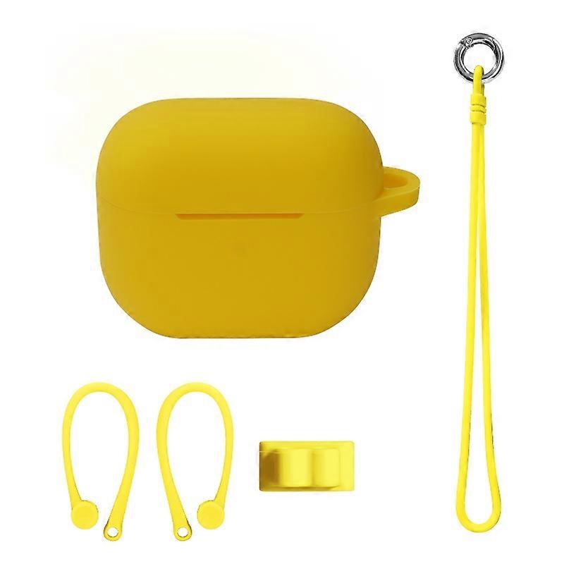 Ensemble de couverture en silicone pour écouteurs Bluetooth pour AirPods 3, couleur : ensemble de corde à main jaune
