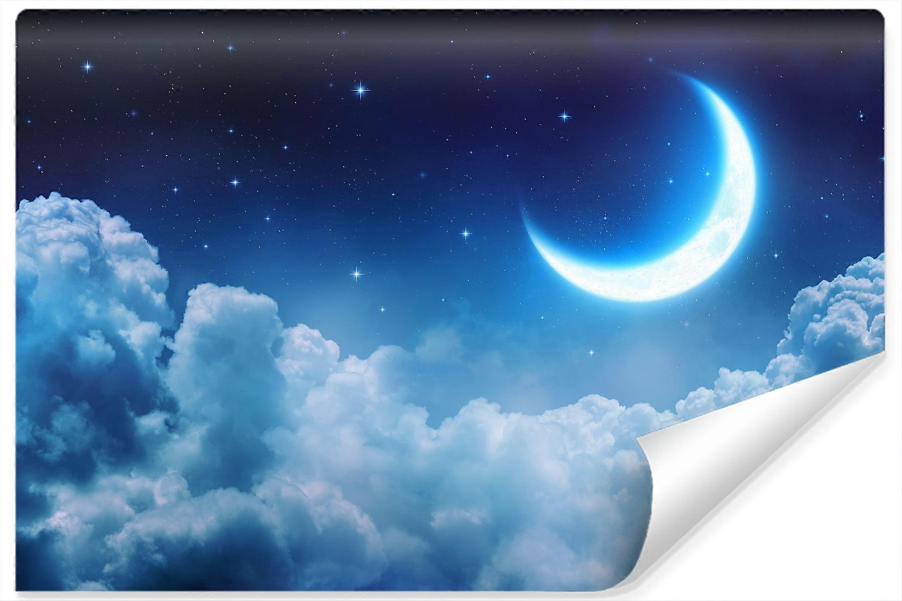 Mural de pared Luna Nubes Cielo Efecto 3D Abstracto