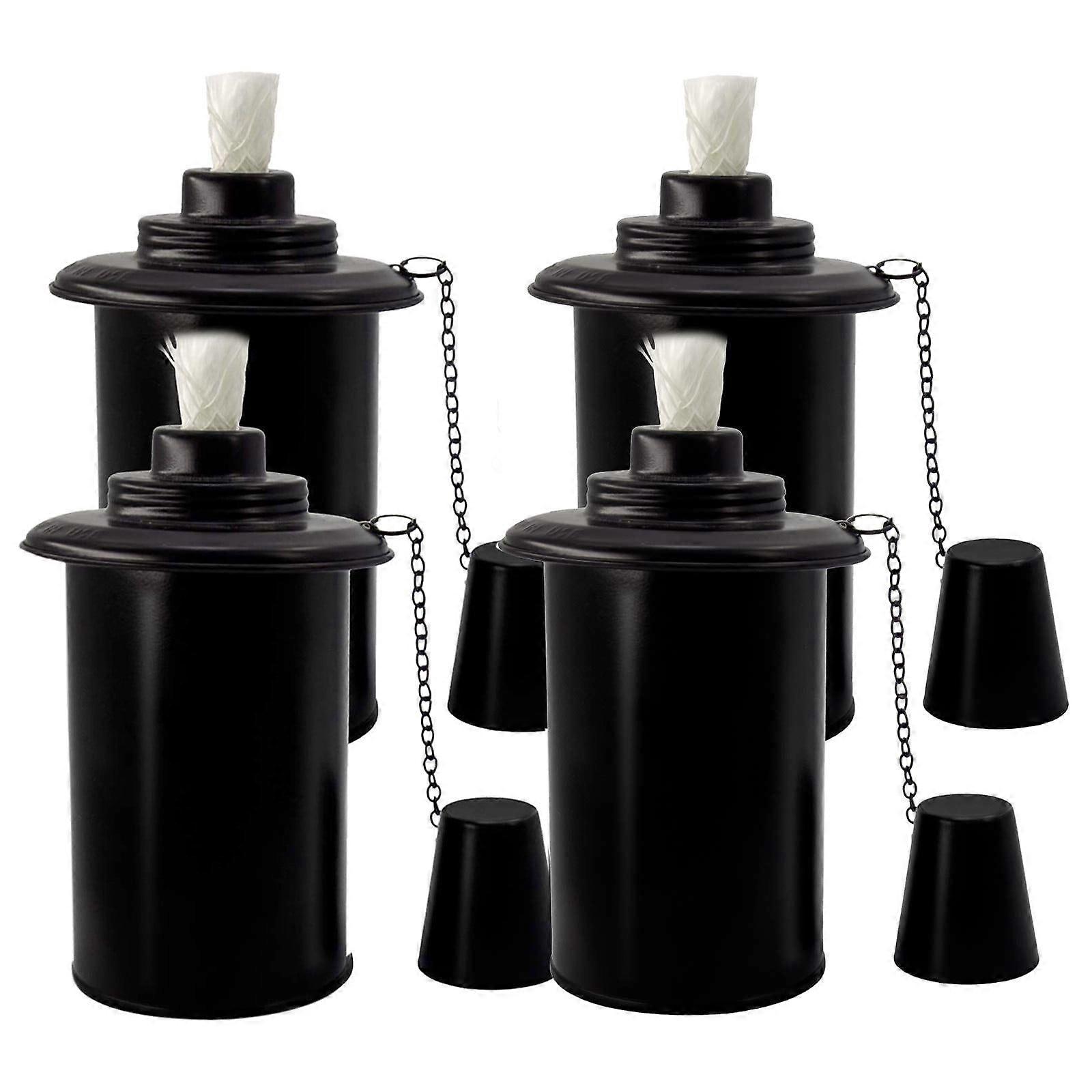 12OZ Refill Torch Canister for Tiki Torch, Citronella Torch Fuel Canisters with Wicks and Covers, Outdoor Patio Torch for Luau Party, DIY Garden Torch