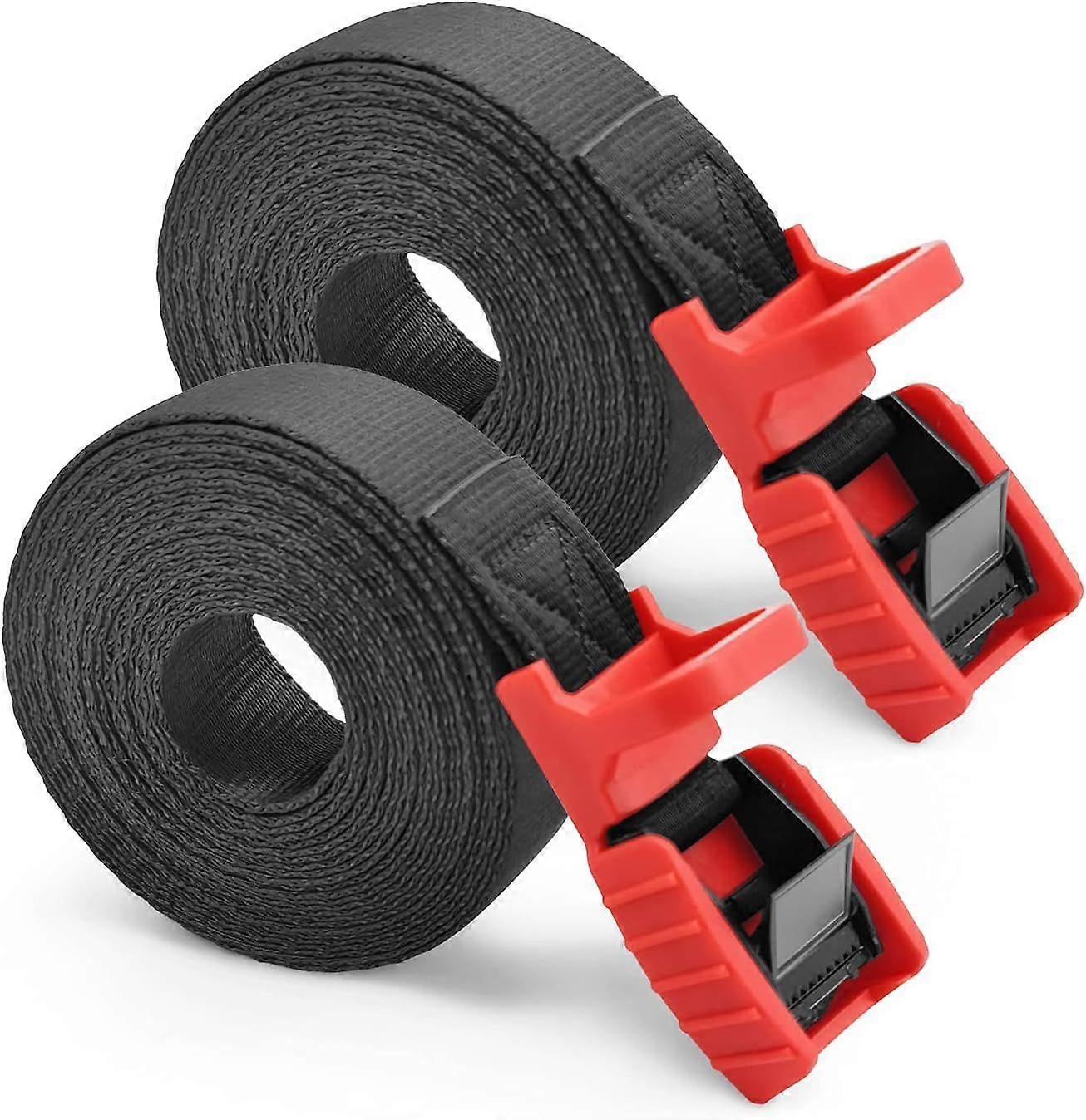 2 Pieces 4.5m Claw Strap Lashing Strap (Red), 25mm Fixing Cinch Strap with Buckle for Motorcycle, Car, Bike Rack, Kayak