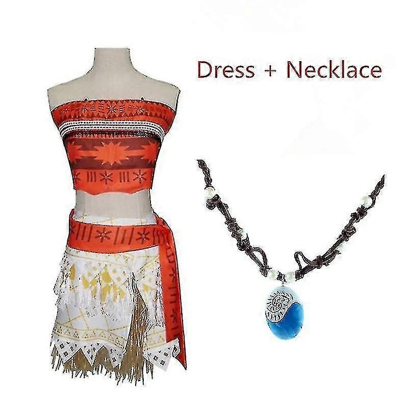 ילדים מבוגרים הנסיכה ויאנה מואנה תחפושת שמלות עם שרשרת פאה / 2