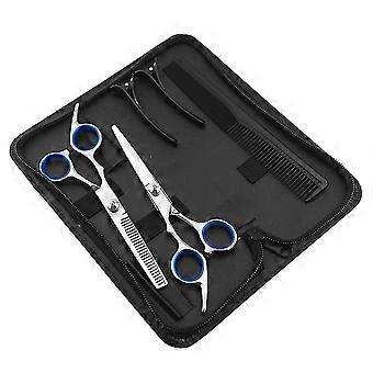 1 Set / 6 Stück Friseur Schere Zähne Schnitt Gerade Schnitt Kamm Haarspange Haar Styling Tools Friseursalon Zubehör Mit Aufbewahrungstasche für Friseur Home Diy