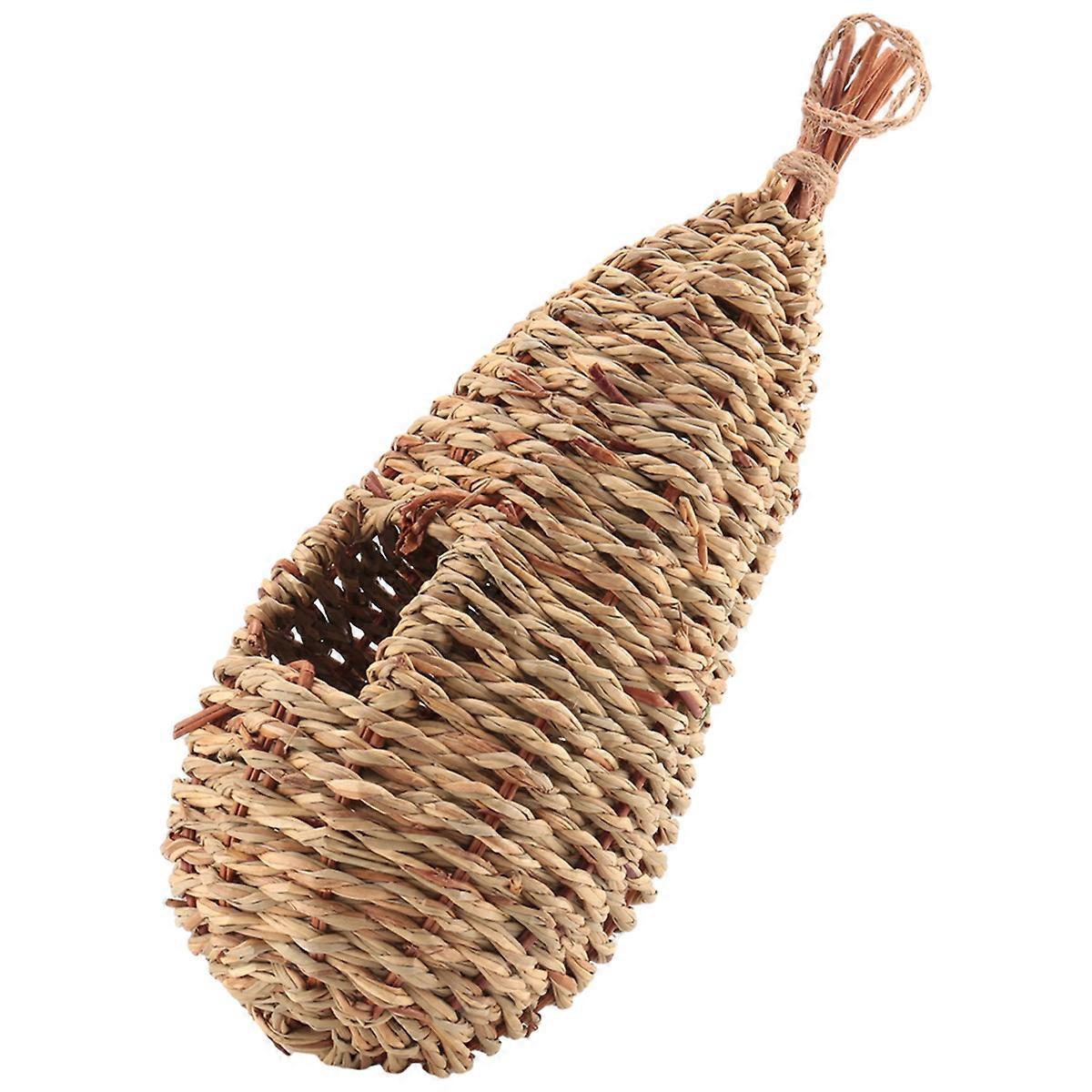 Garden Handing Birds Nest Box Breeding Nest Grass Hand Woven for Outdoors Hanging