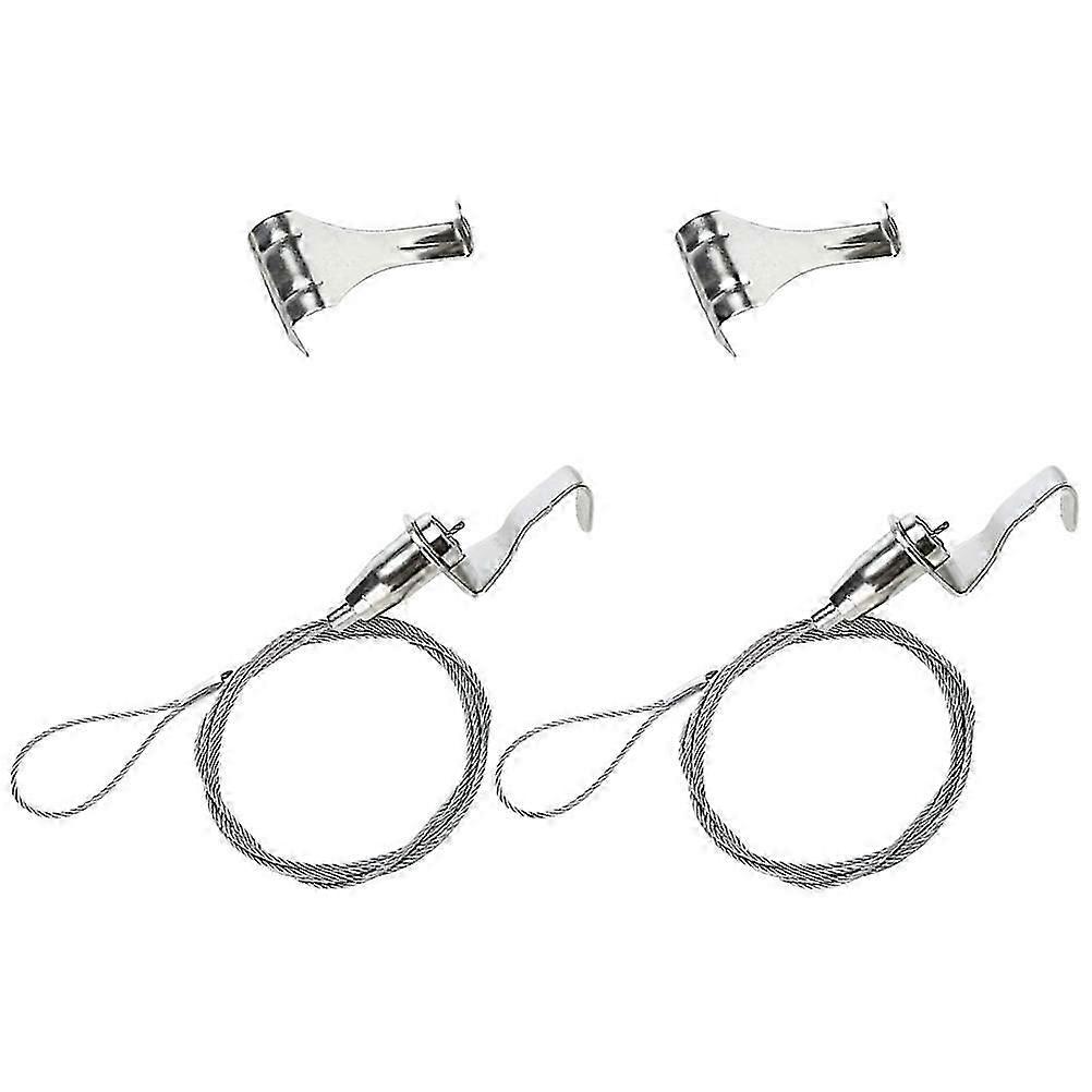 2Pcs Picture Hanging Kit Picture Rail Hook and Wire Adjustable Stainless Steel Picture Molding Hanger