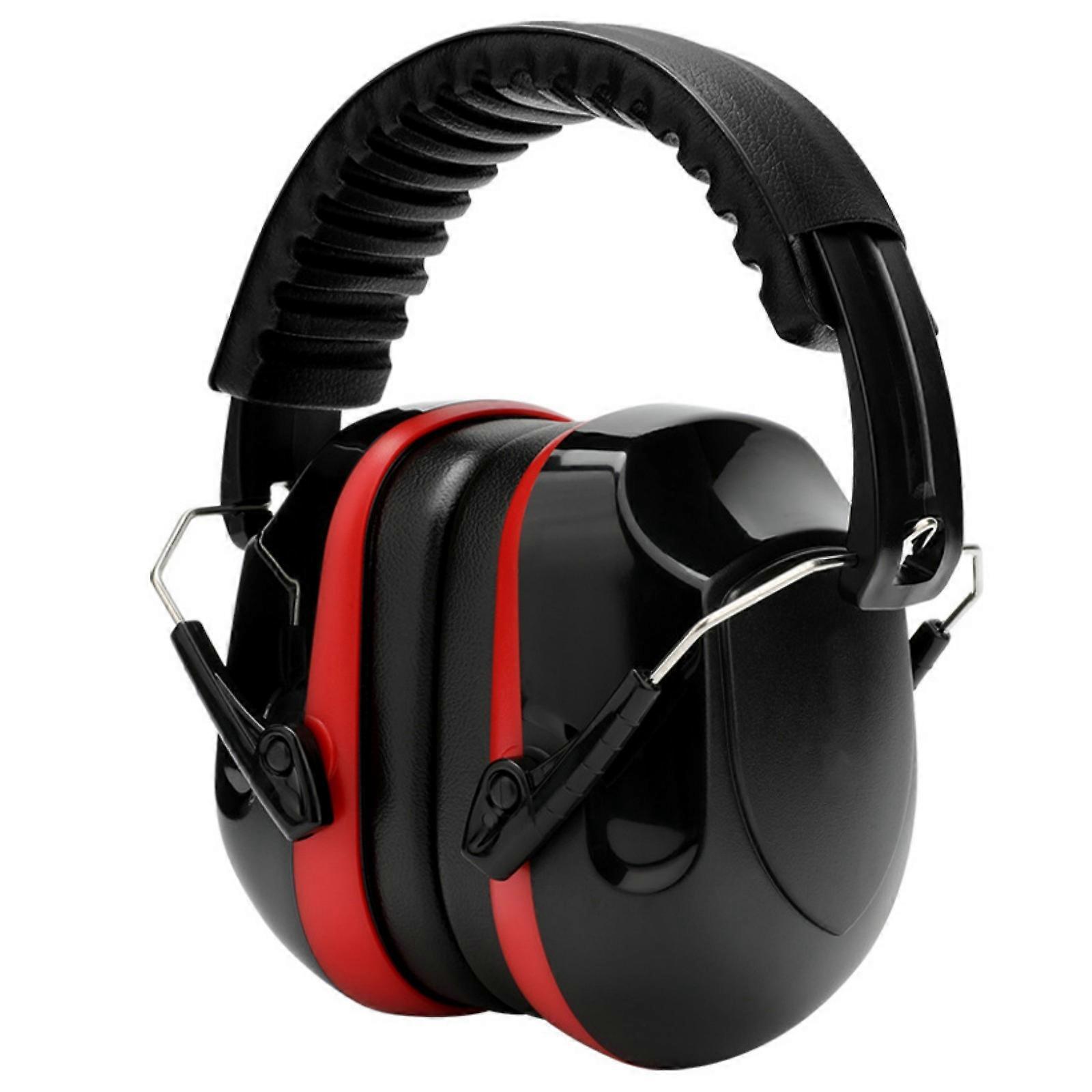 Adjsutable Noise Reduction Earmuffs 34dB Noise Cancelling Headphone Adult Sound Blocking Hearing Protections Earmuffs  Red