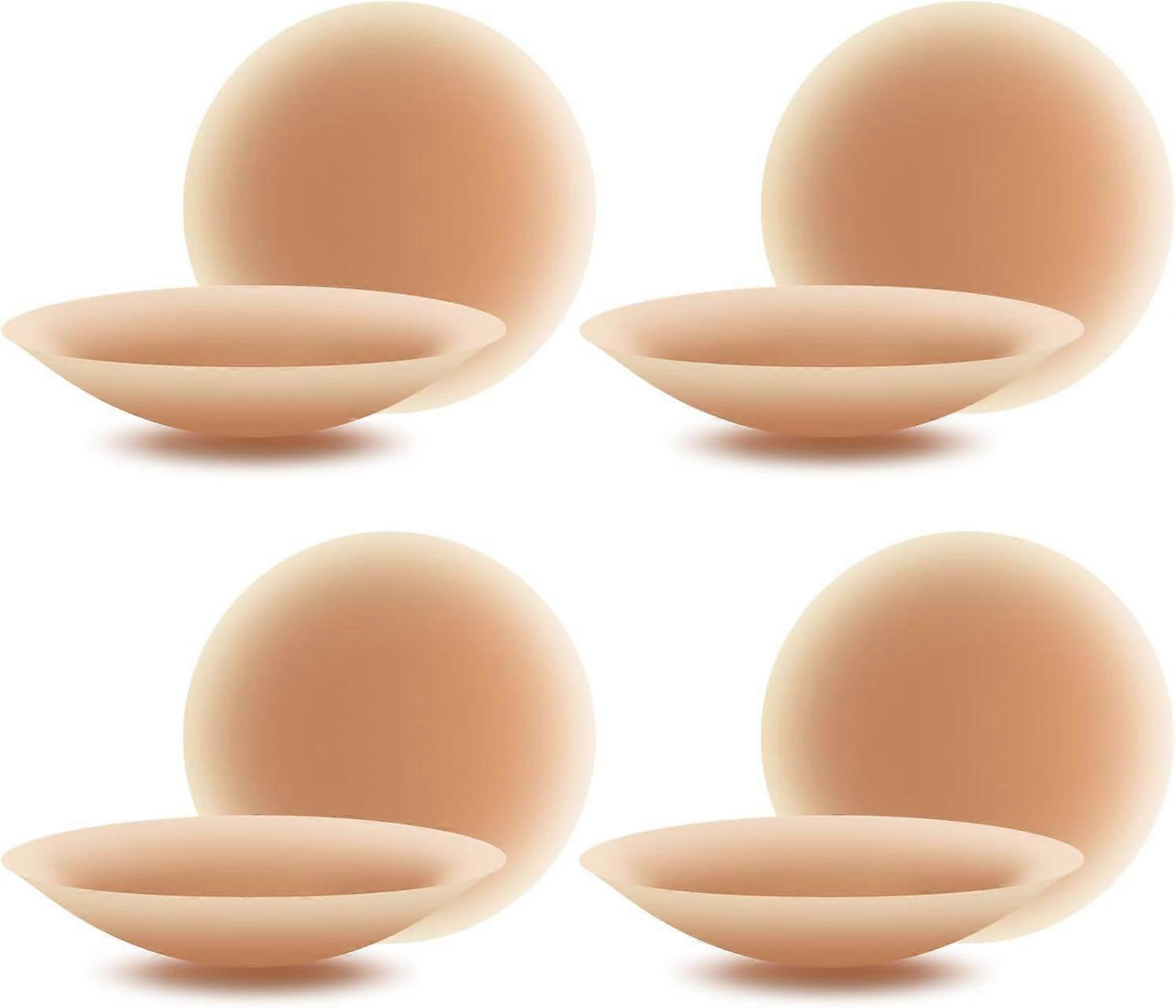 Nipple Covers for Women, 4 Pairs Sticky Adhesive Bras Silicone Nipple Pasties No