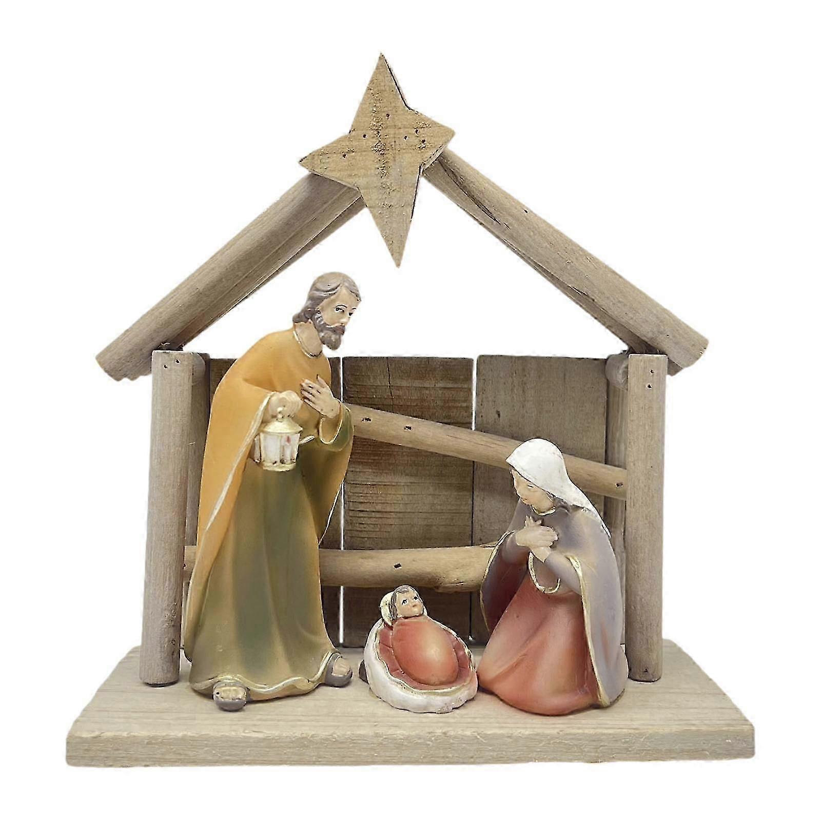 Nativity Scene Figurine Decorative Tabletop Figure for Table Indoor Holiday