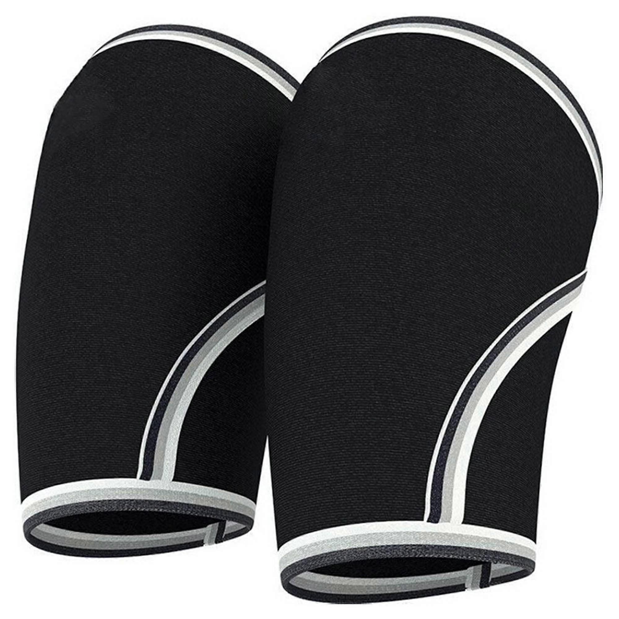Knee Sleeves Weightlifting Compression Brace for Supportive Elastic Fit, Large Size, Black for Men and Women
