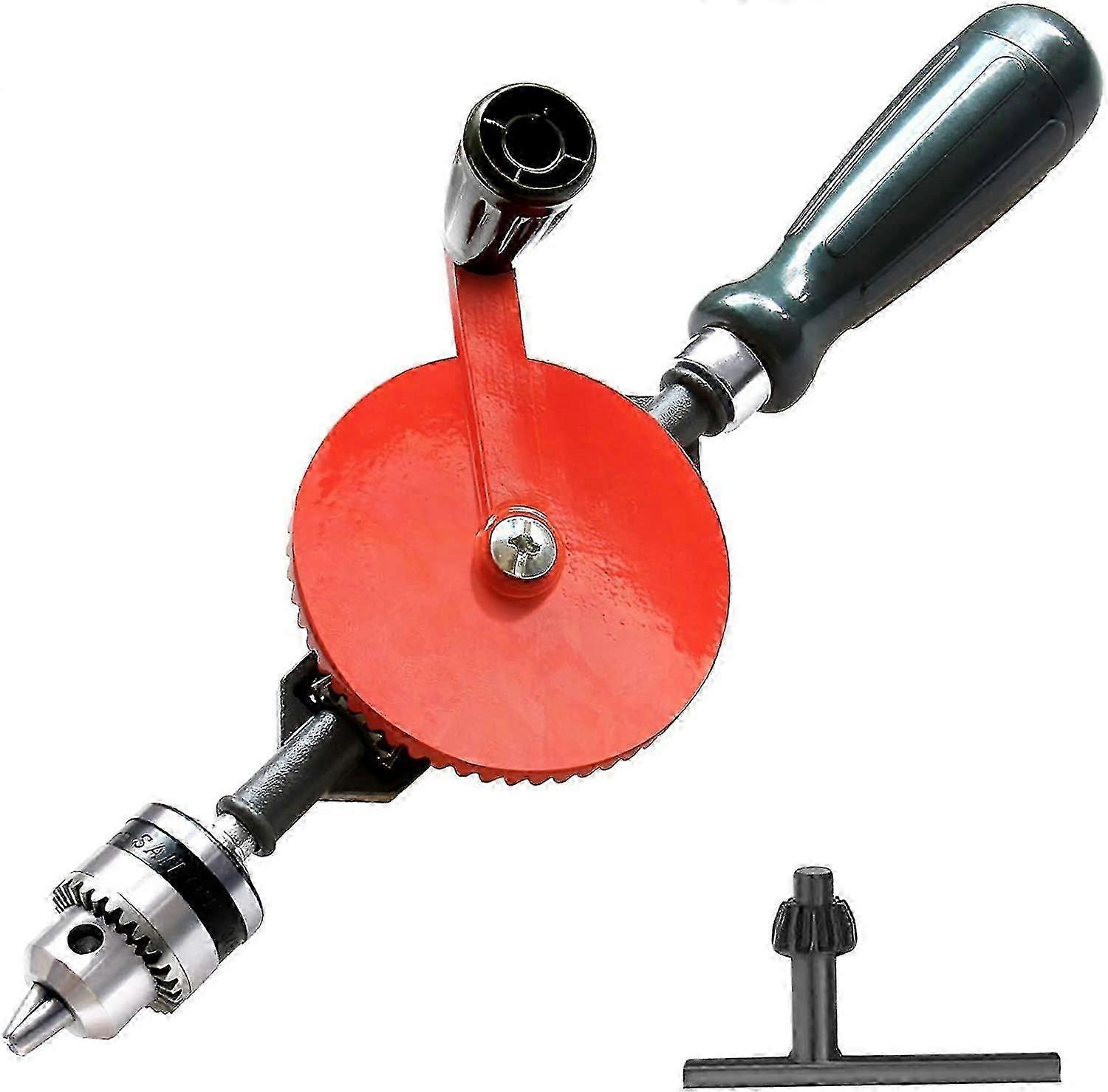 مثقاب اليد السريع اليدوي القوي اليد كرنك الحفر 3/8 بوصة (0.8mm-1.8mm) مع S / s يلقي 3 تشاك الفك ، ABS مقبض مضاد للانزلاق