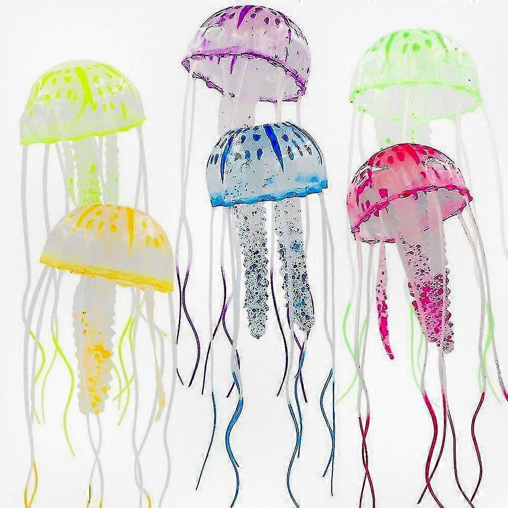 6pcs Artificial Jellyfish Ornament for Fish Tank Decorations, Suitable for Various Aquariums and Aquatic Environments